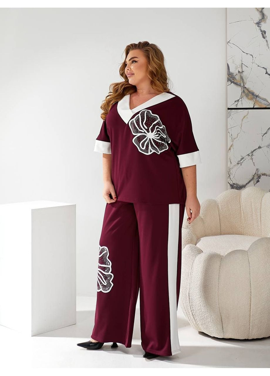 Женский прогулочный костюм цвета марсала New Trend (322847524)