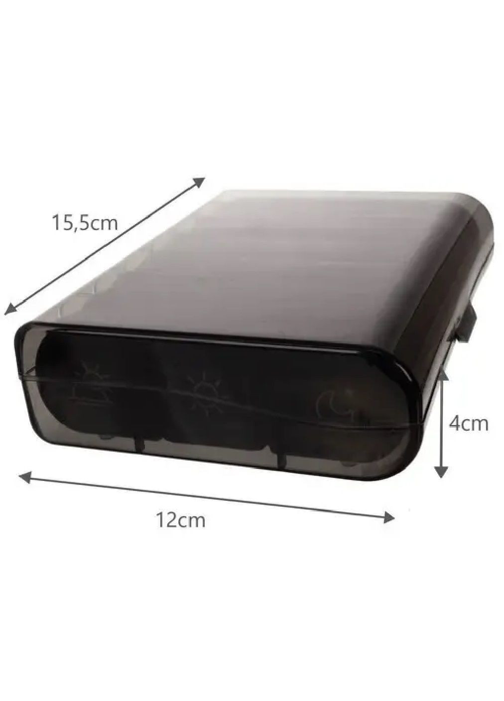 Таблетниця органайзер короб бокс кейс для організації прийому ліків таблеток на 7 днів 15,5х12х4 см (478107-Prob) Чорна Unbranded (302766973)