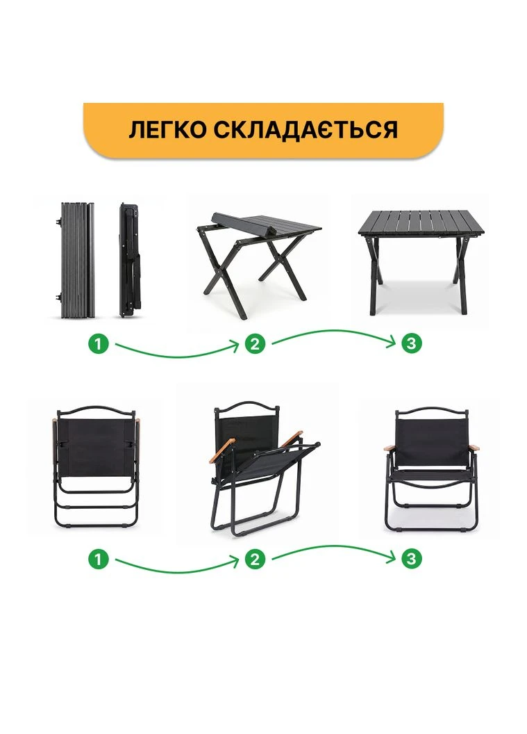 Набор для кемпинга средний два кресла и стол LB-106672 LEOBRO (401417728)