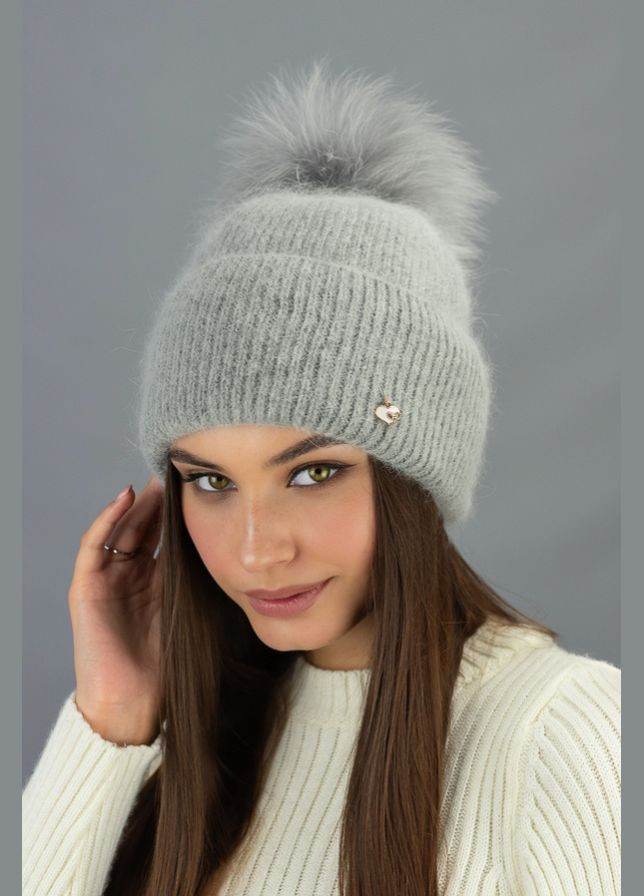 Женская вязаная шапка с отворотом и бубоном Пилар Braxton (314854878)