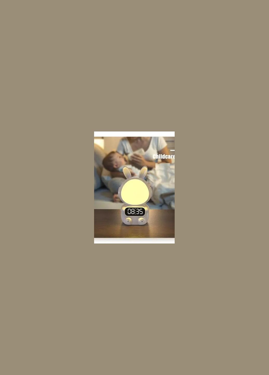 Детские часы с будильником Кролик Rabbit clock with LIGHT WHITE Grant (371357921)