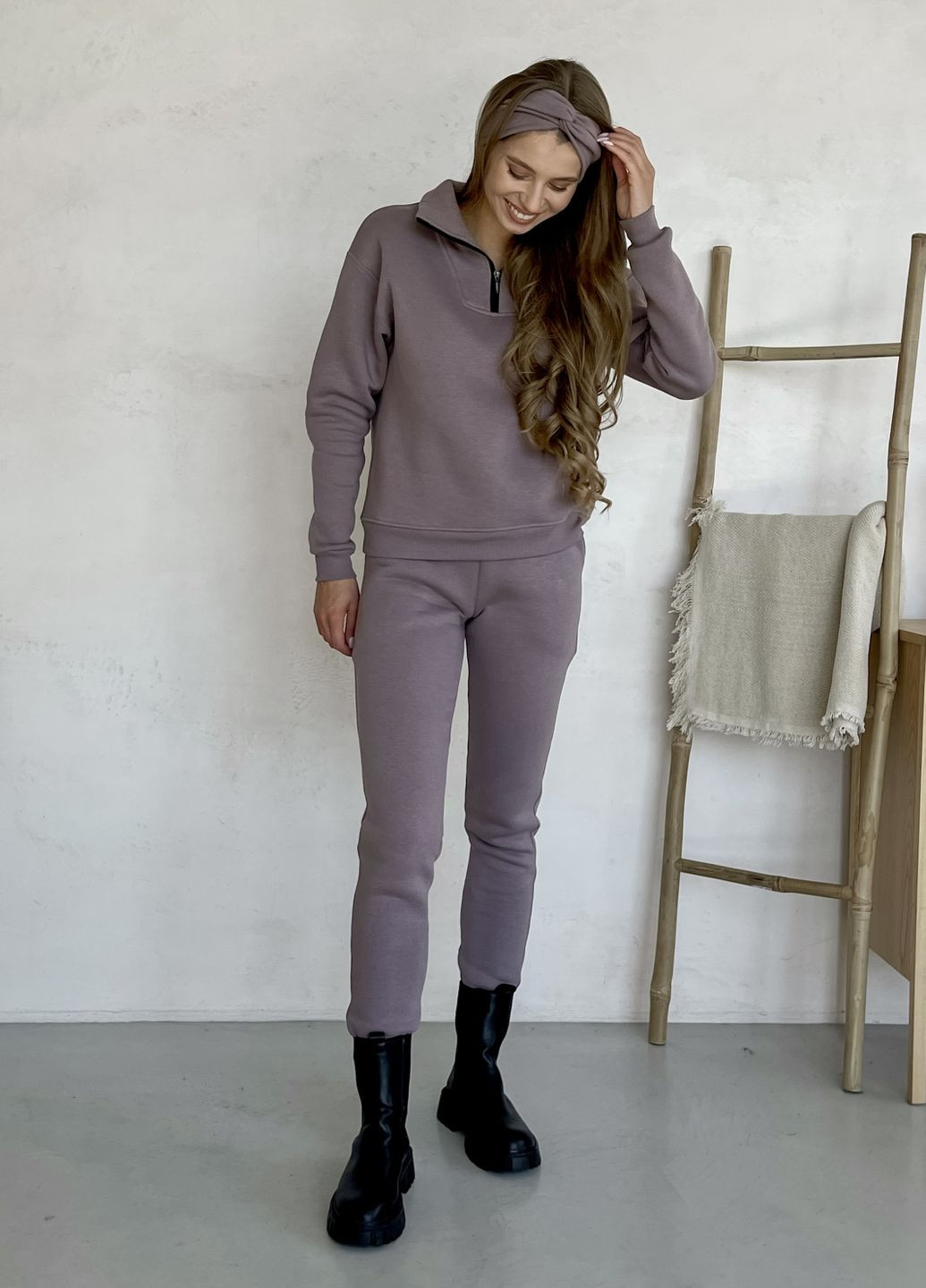 Теплый женский костюм на флисе с кофтой на молнии (солоха в подарок) Merlini Анже (303933243)