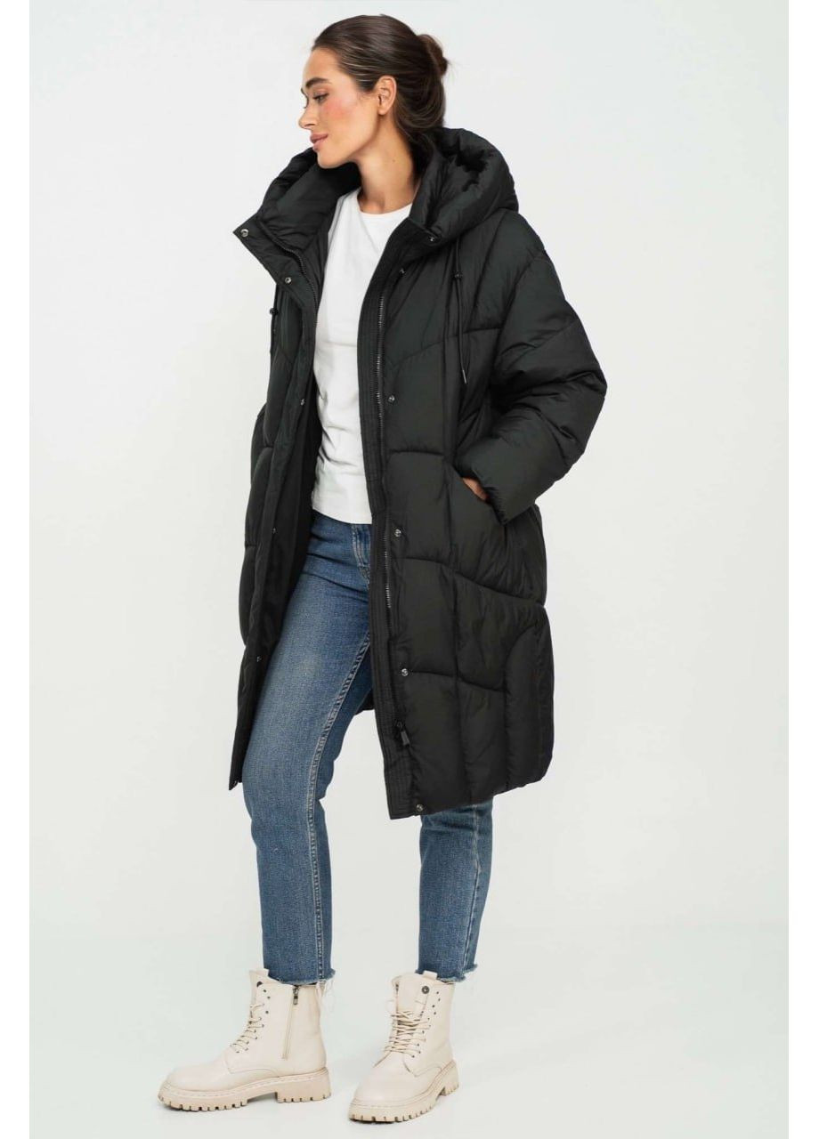 Черная зимняя пуховик женский plus size janiee Snow Owl