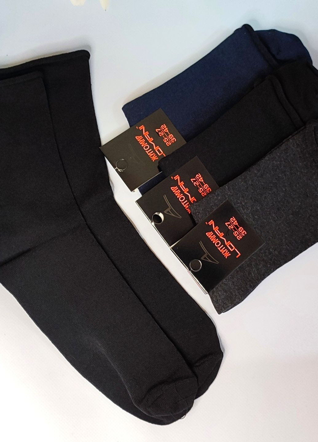 Комбіновані шкарпетки чоловічі високі без гумки медичні 6 пар упаковка житомир (0022) різні кольори Lomani однотонні (329901356)