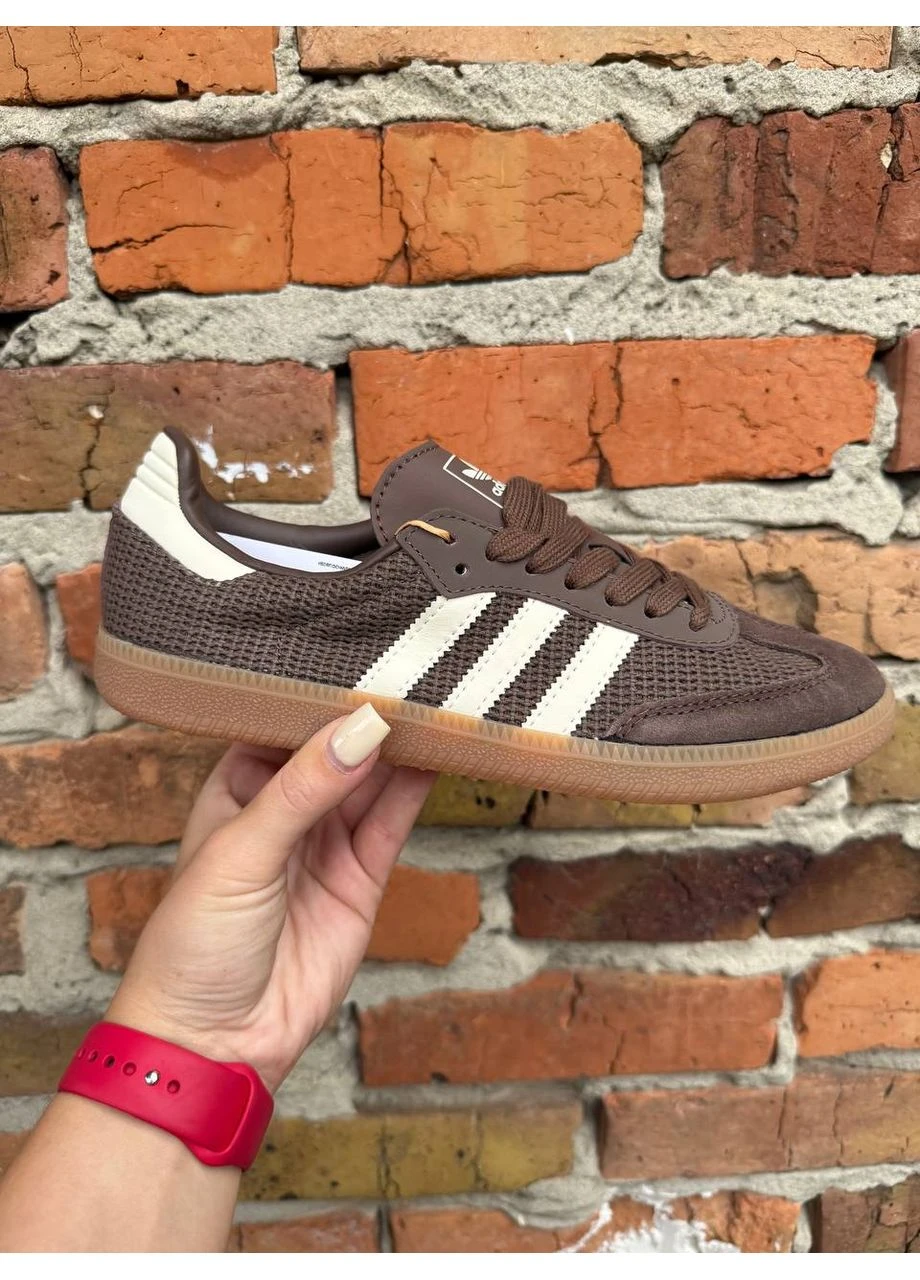 Коричневые демисезонные кроссовки мужские adidas samba og cardboard brown адидас самба коричневые No Brand