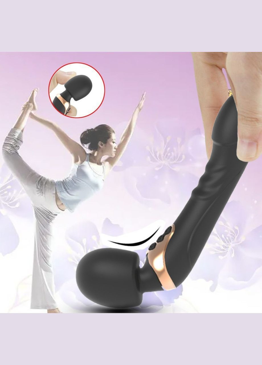 Вибратор для женщин, двойной, двусторонний, водонепроницаемый, черный, 25 см, 10039 Soft Touch (290668045)