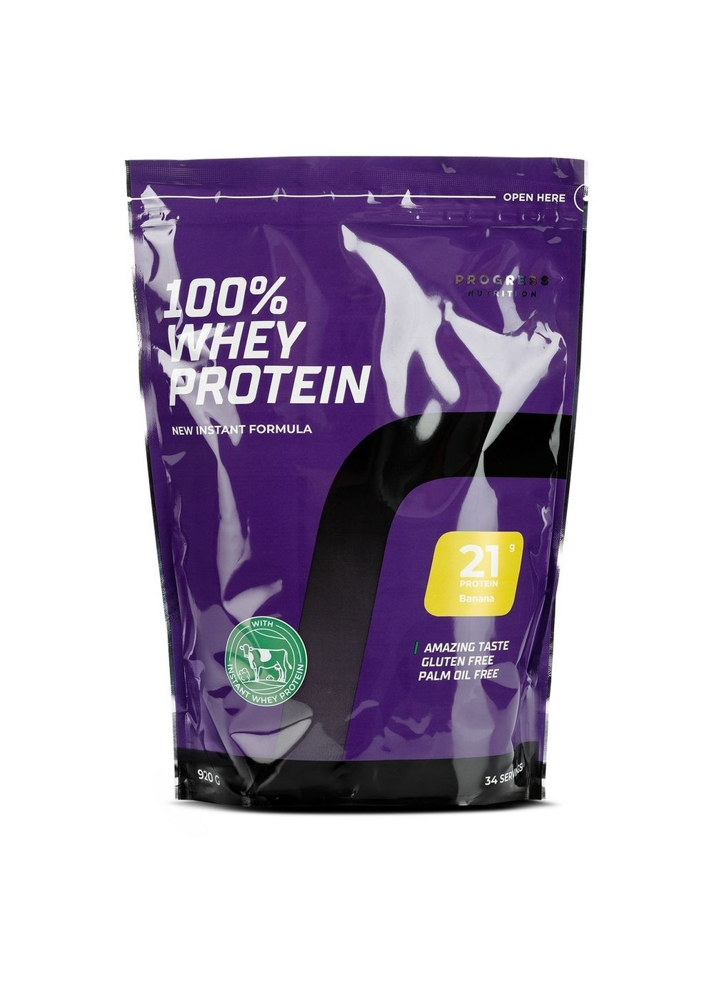 Протеин 100% Whey Protein, 920 грамм Банан Progress Nutrition (293477633)