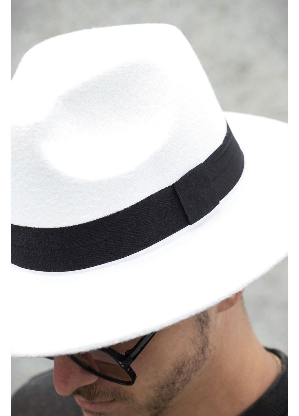 Чоловічий Капелюх Fedora З Стрічкою White Without (350619682)
