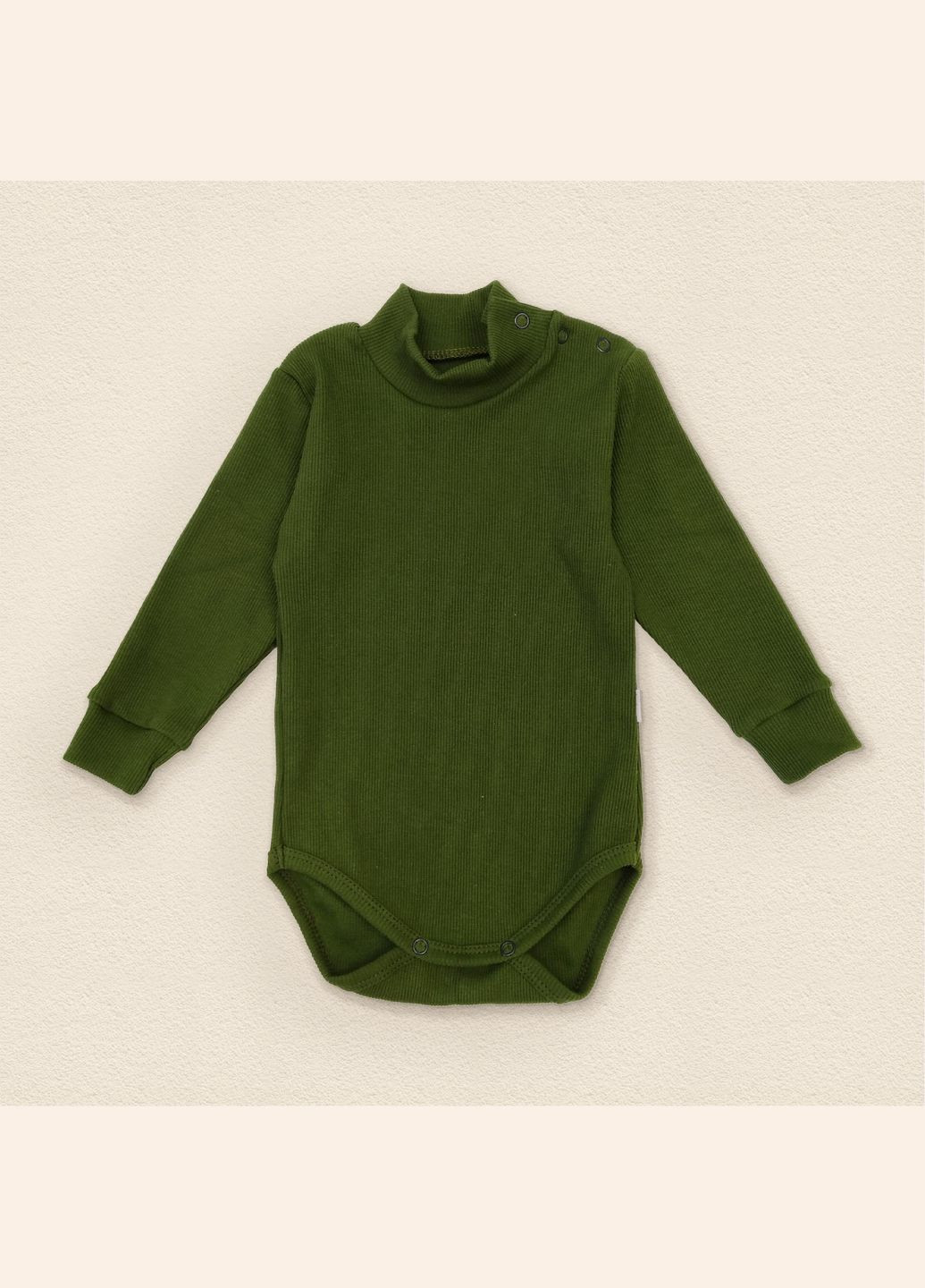 Боді з довгим рукавом з тканини рубчик Хакі Хакі dexter's (301842056)