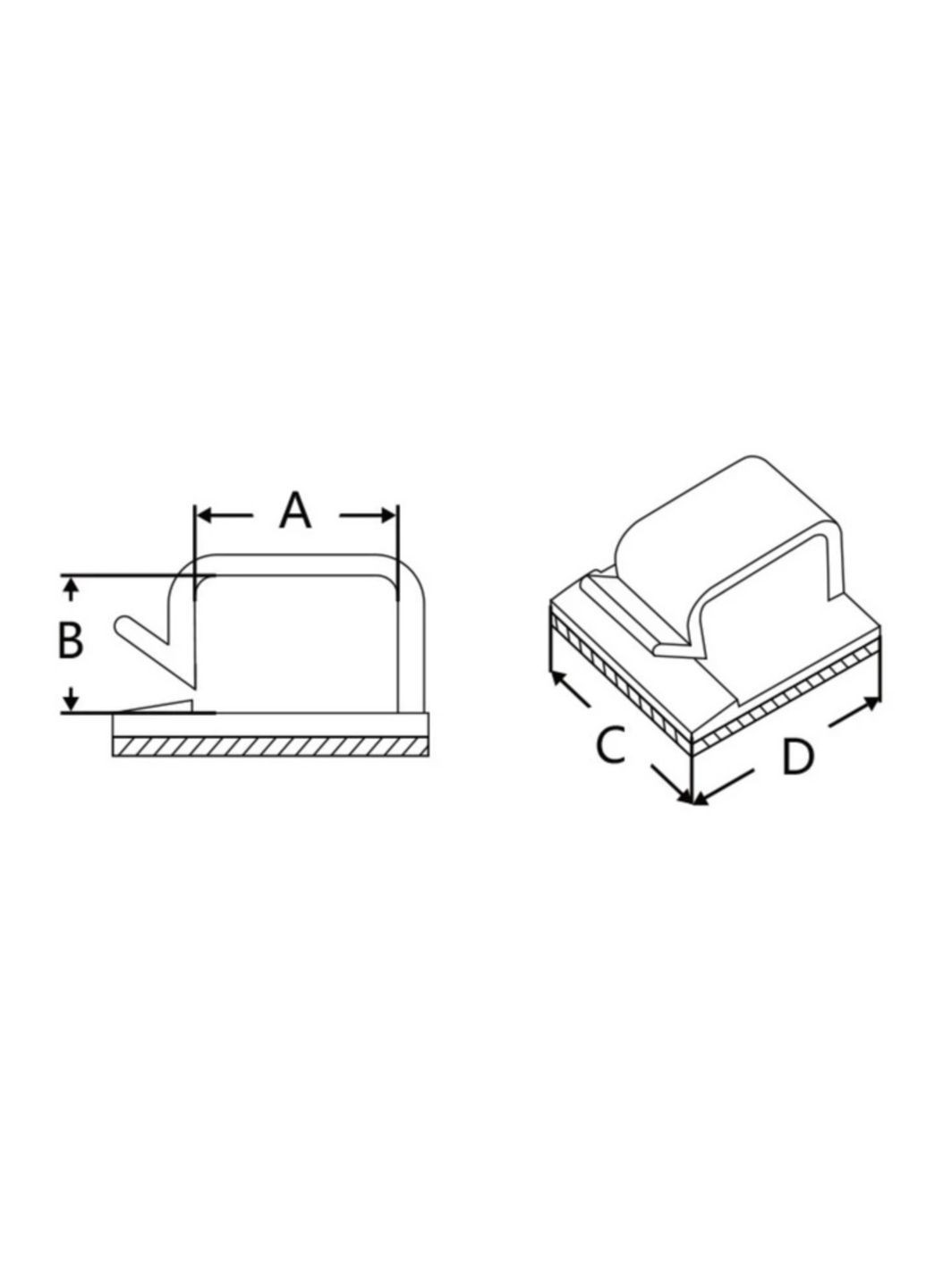 Органайзер фиксатор кабеля держатель для проволоки клипса зажим хомут самоклеющийся кабель 3M 1 шт WCL1007 Черный Captain (370665141)
