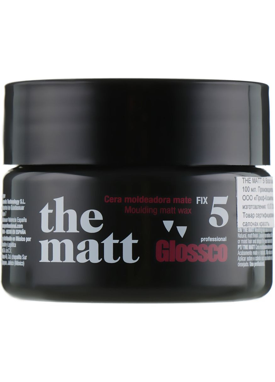 Воск с матовым эффектом, экстрасильная фиксация The Matt 5 100ml (556519-83571) Glossco Professional (368667780)