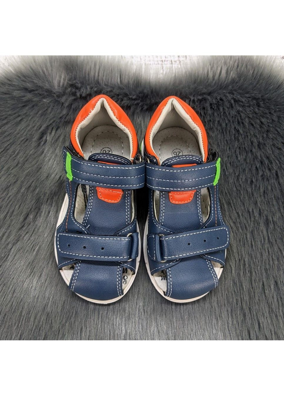 Синие повседневные босоножки детские сандалии для мальчика С.Луч на липучке