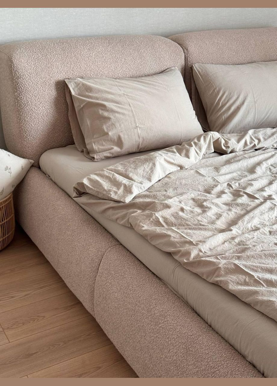 Комплект постільної білизни Євро 200х220 наволочка 50х70 2шт Капучино (П4К-al-sikel-var-007) No Brand (342097417)