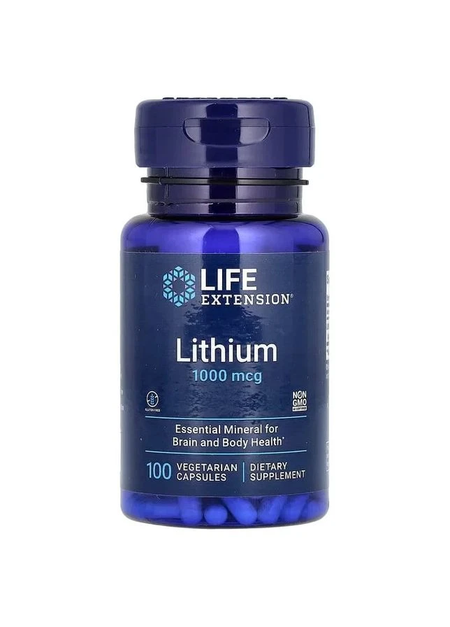 Літій Lithium 1000 мкг 100 вегетаріанських капсул Life Extension (362411674)