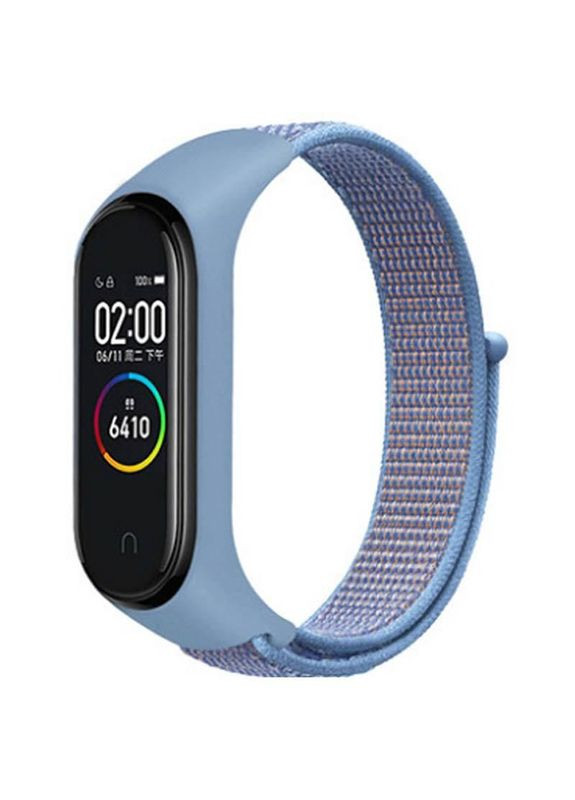 Ремешок Nylon New для Xiaomi Mi Band 3/4/5/6/7 Голубой Epik (372163619)