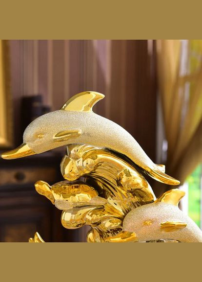 Розкішна настільна художня прикраса для дому статуетка у вигляді зграї з чотирьох дельфінів. No Brand (347147160)