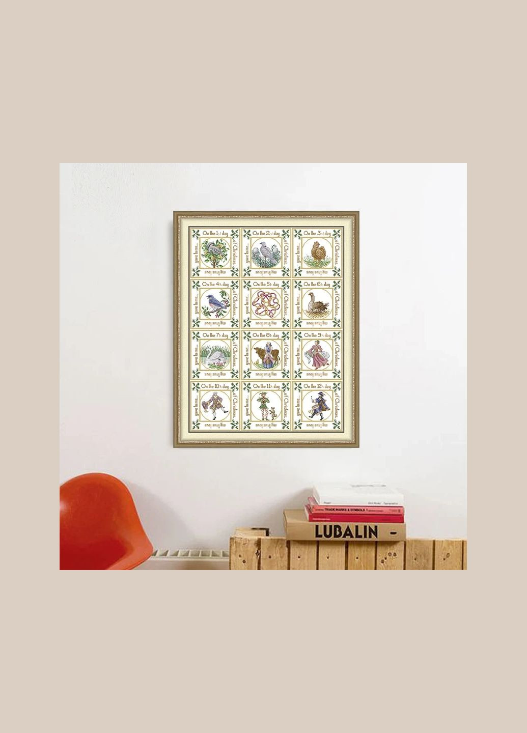 Набір для вишивання за нанесеною на канву схемою "The Twelve Days of Christmas". AIDA 14CT printed, 64*82 см Joy Sunday (313613116)