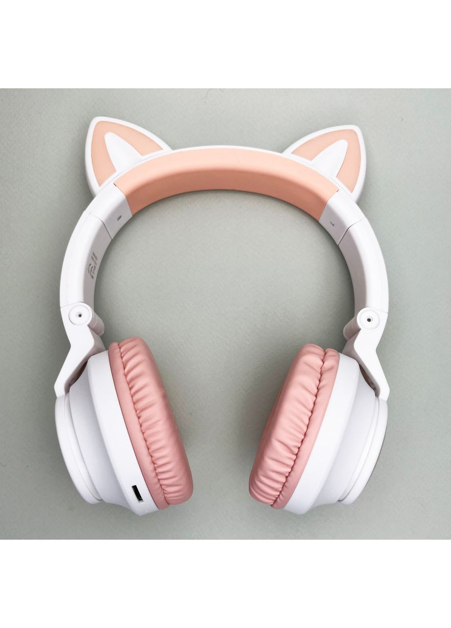 Беспроводные наушники Cat Ear белые накладные для детей с Bluetooth и LED подсветкой Borofone Air Max (372459615)