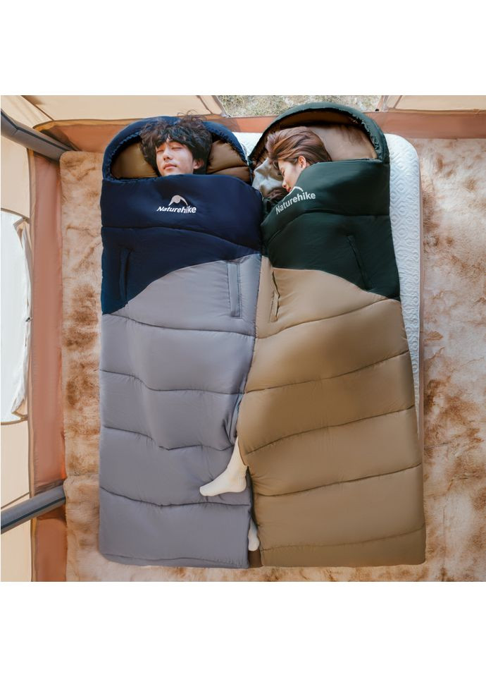 Спальник с капюшоном Sunny Day PL02 U450 CNK2550WS028, (3,9 ° C), левый, голубовато-синий Naturehike (353505675)