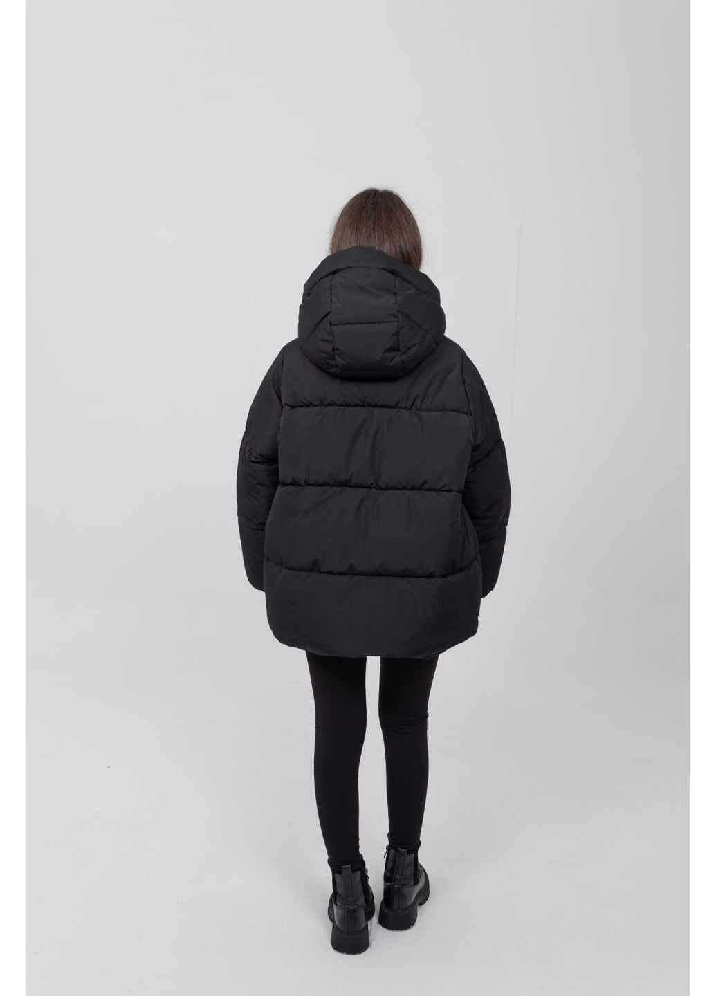 Комбинированная зимняя куртка черный Cvetkov Джанис