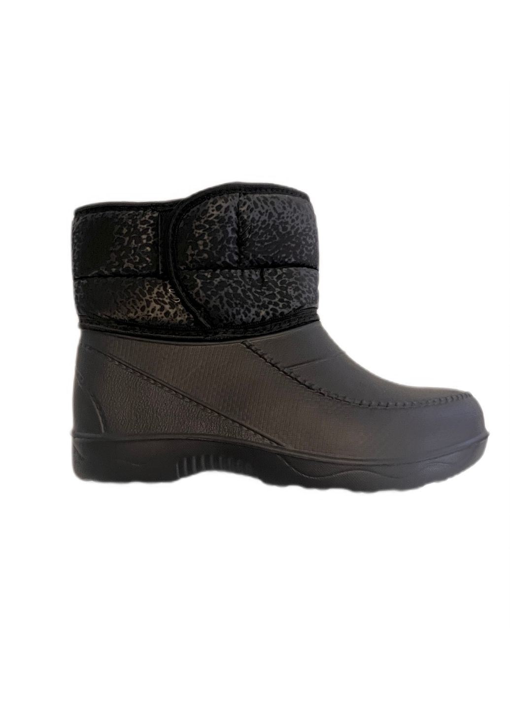 Черные зимние женские дутики эва на липучке Olimp