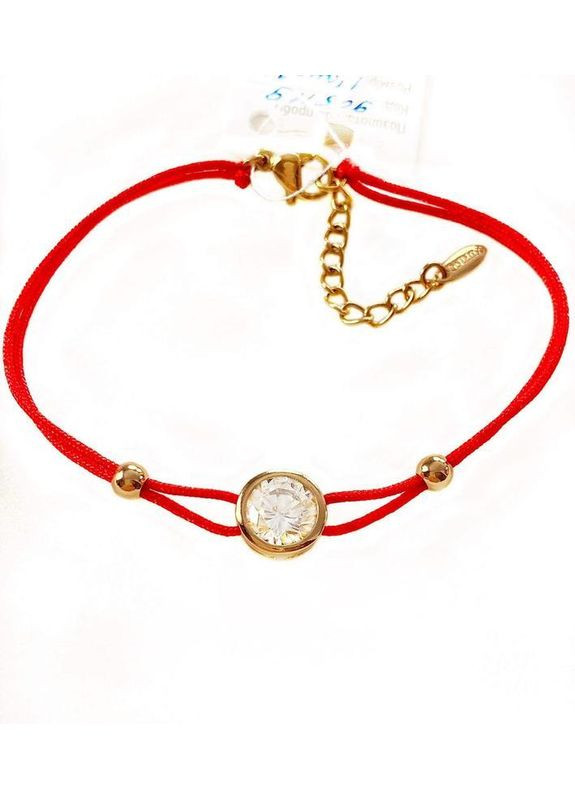 Браслет "Красная Нить с Позолоченной Вставкой" 17см-20см, Позолота No Brand (362535145)