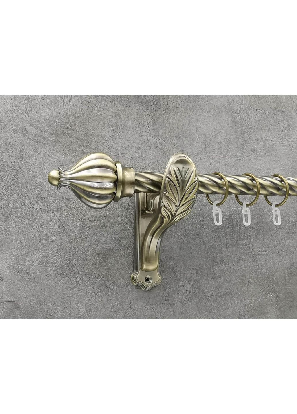 Карниз Таджа витая штанга одинарный ретро 25 мм 300 см Антик Quadrum (352782989)