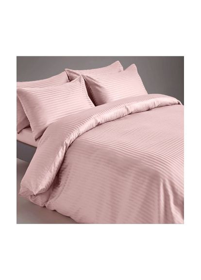 Двоспальний комплект Постільної Білизни Страйп Сатин "Пудровий Рожевий" 180х240см SS2401-2 Vital-Textile (367262359)