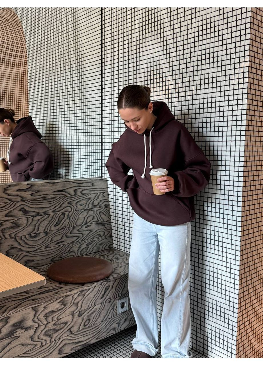 Теплое худое оверсайз с принтом на флисе MonCher (364864195)