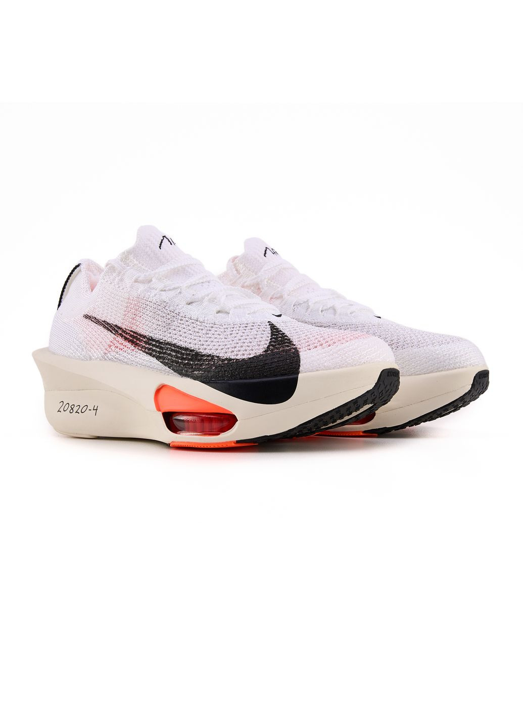 Черные демисезонные кроссовки мужские nike air zoom alphafly 3 white black orange найк аир зум No Brand
