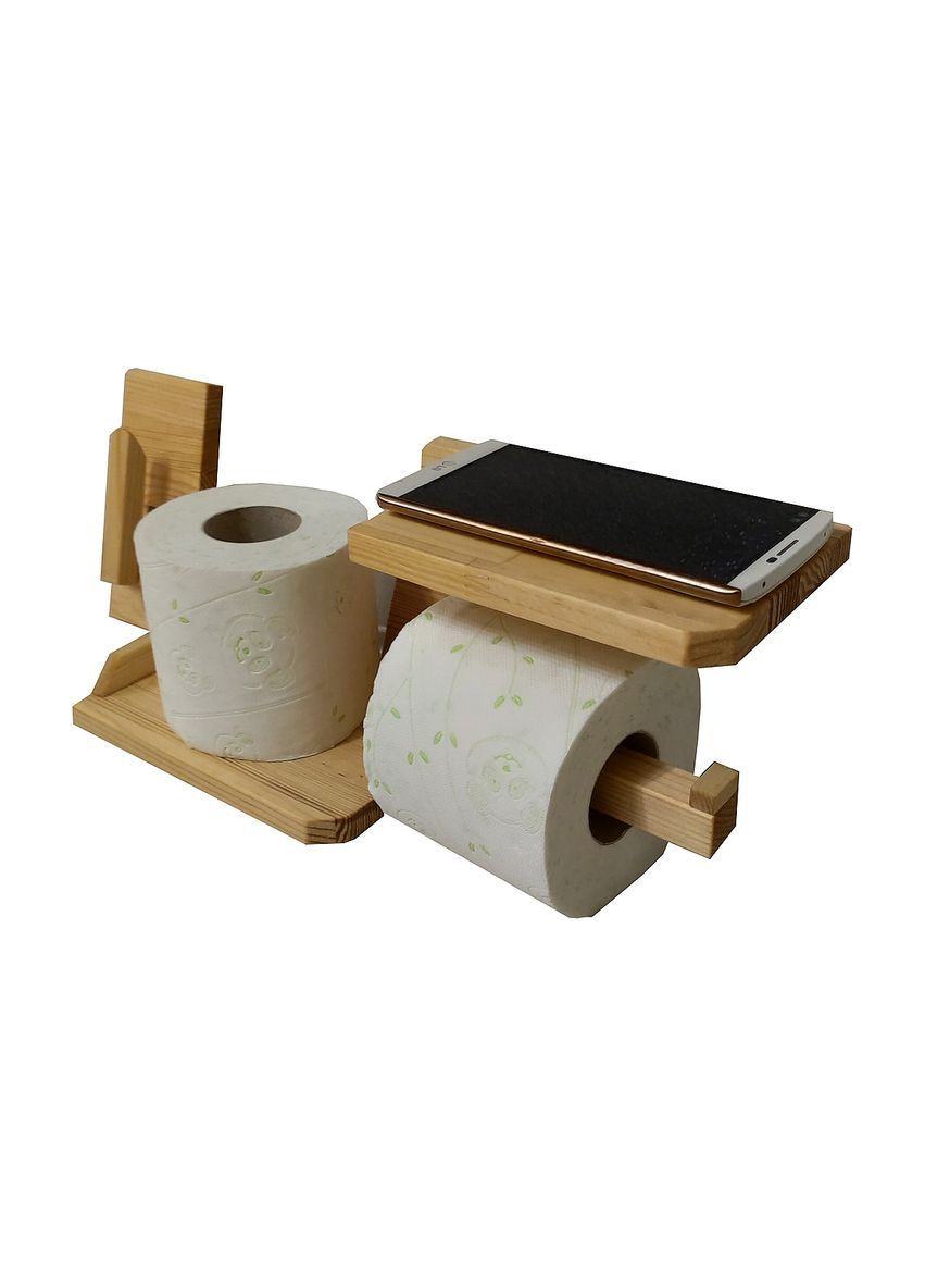 Подставка для туалетной бумаги с полочкой из дерева Handmade (372490830)