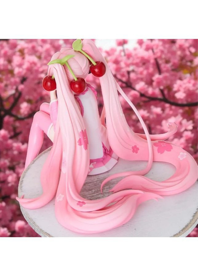 Колекційна фігурка Sakura Miku 14 см Furyu Noodle Stopper з ПВХ, статуетка Хацуне Міку рожевого кольору для колекції No Brand (362682291)