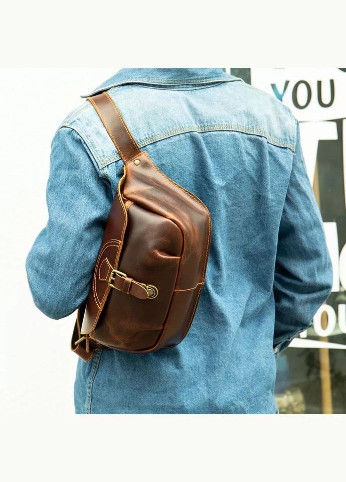 Кожаная сумка бананка вместительная bx9090c crazy horse Bexhill (315772232)