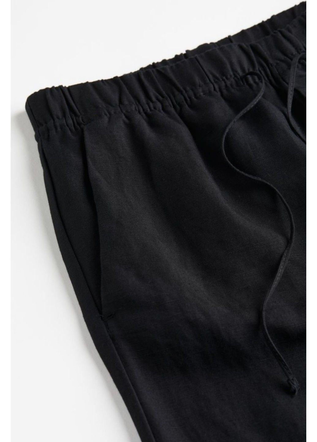 Жіночі звужені штани з лляної суміші Н&М (56906) XS Чорні H&M (290704960)