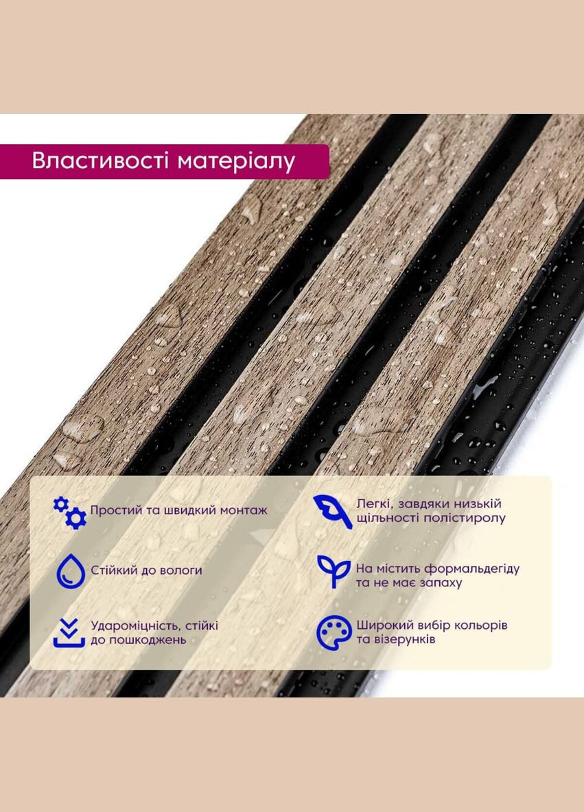 Декоративна PS рейка 122x2900x12мм (D) SW-00001744 Sticker Wall (298046377)