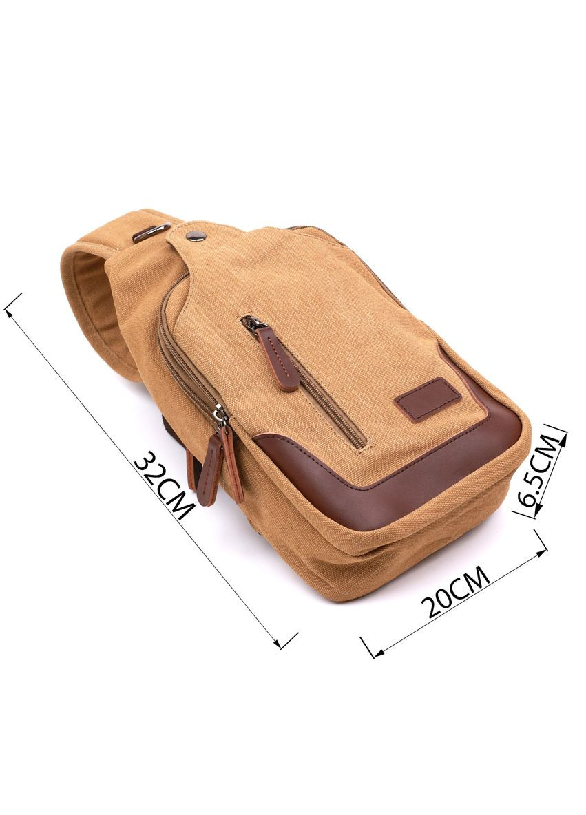 Сумка слинг мужская текстильная через плечо песочная 20х32х6,5 см 20385 Vintage (362418529)