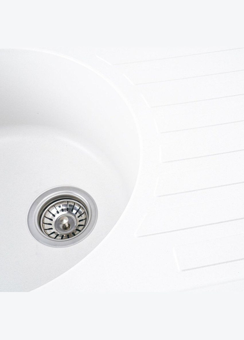 Гранітна мийка для кухні LIRA 7750 матова Білосніжна Valeso (342071957)