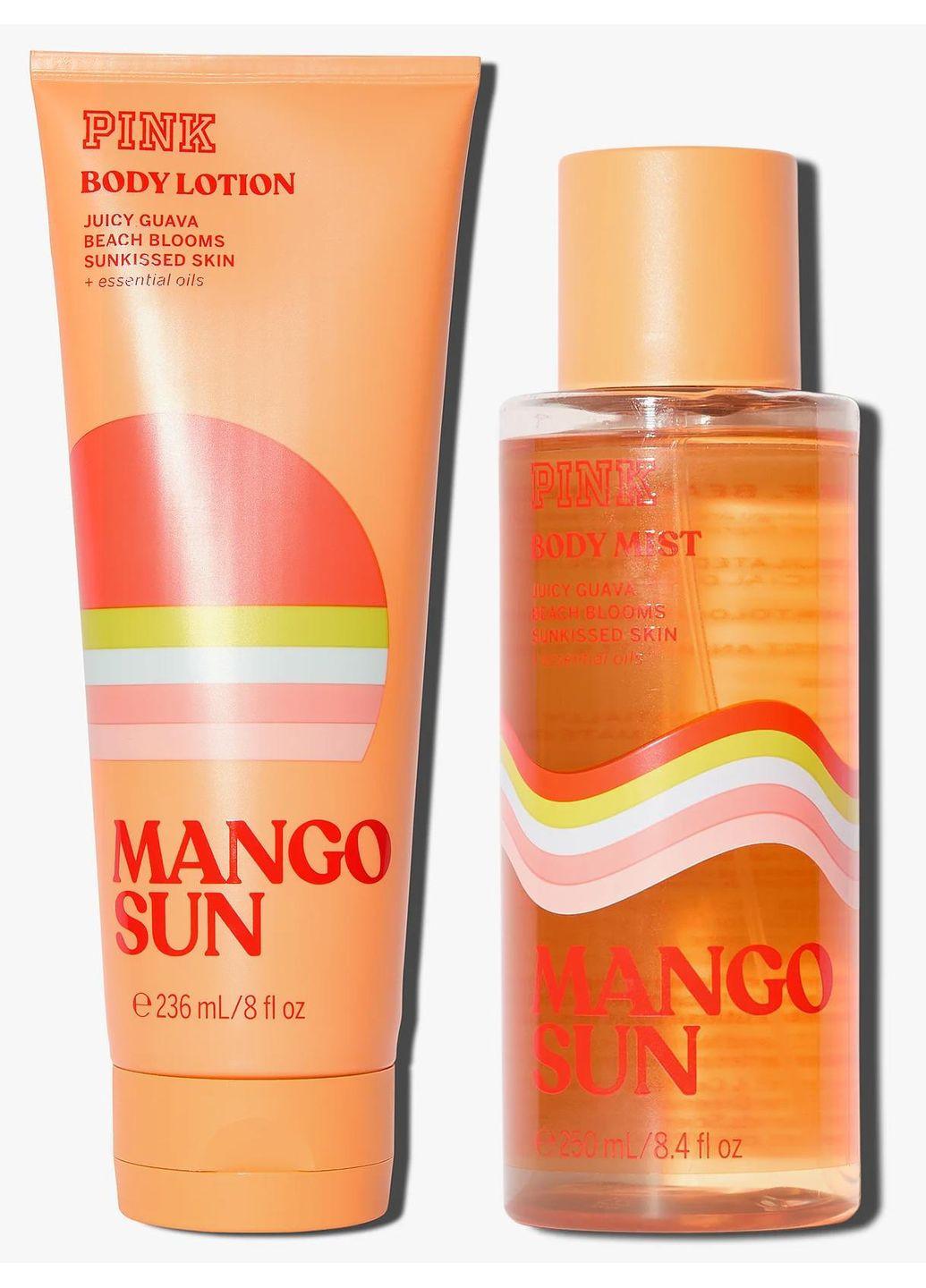 Набор: Спрей и лосьон для тела Mango Sun (Спрей 250 мл + Лосьон 236 мл) Pink Victoria's Secret (349498703)