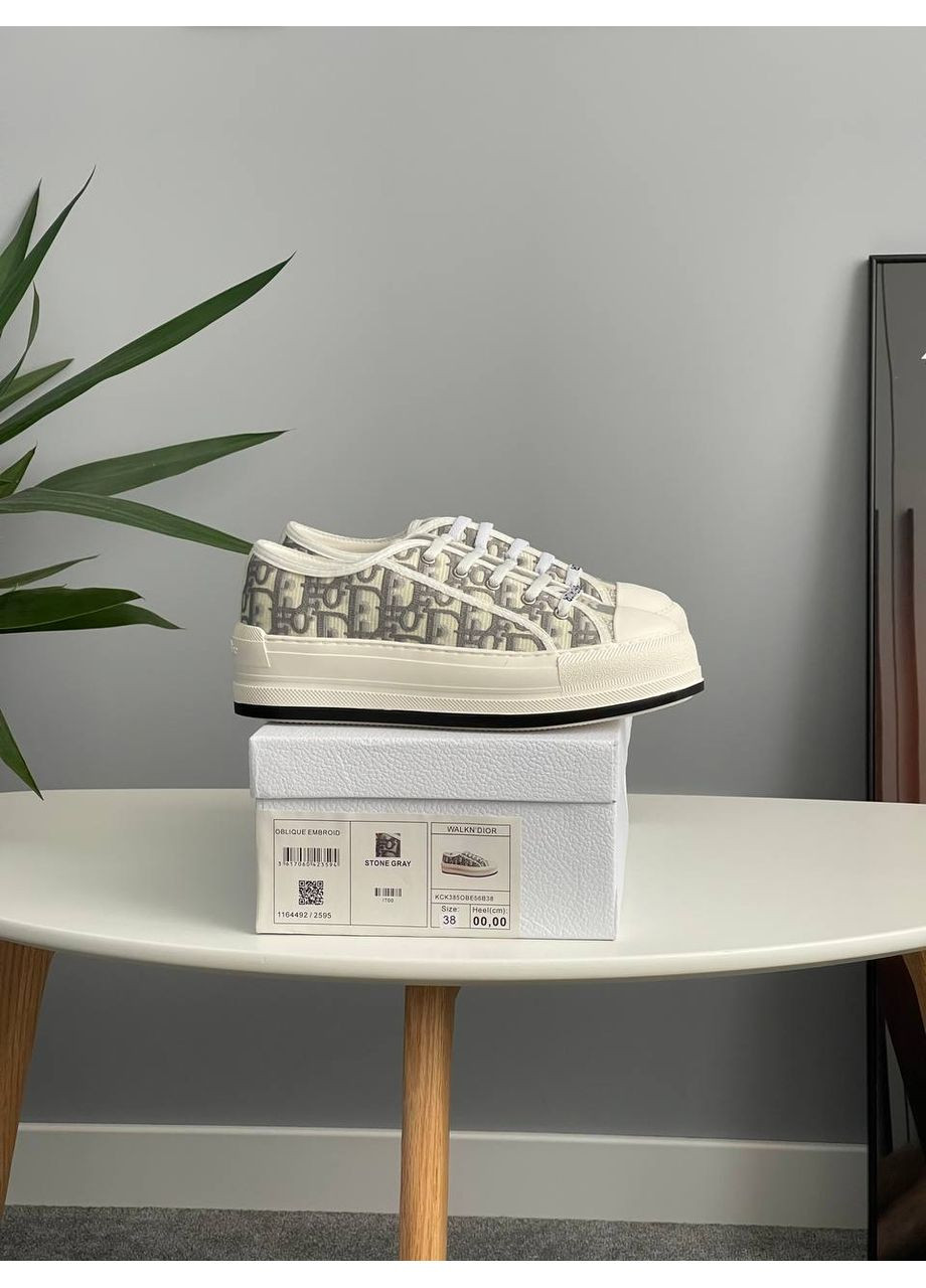 Кросівки жіночі Dior B23 White Grey Platform Premium | Діор Б32 Платформа білі No Brand білі демісезони (360894523)