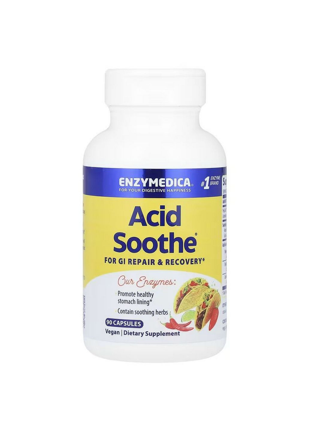Натуральна добавка Acid Soothe, 90 капсул Enzymedica (293418076)