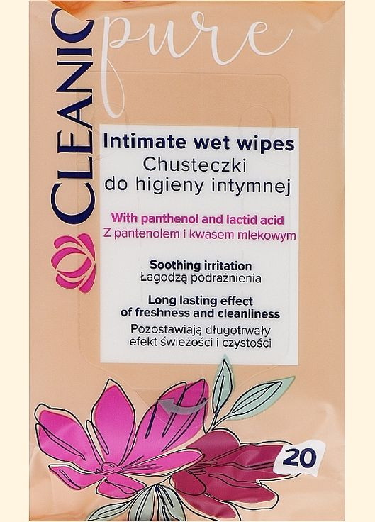 Салфетки для интимной гигиены, 20 шт. Pure Intimate Wet Wipes 20шт (1235327-27341994) Cleanic (368623122)