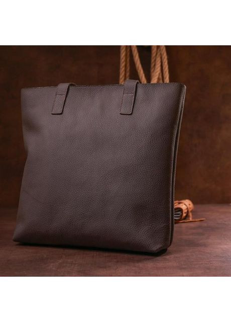 Сумка шоппер женская из натуральной кожи на плечо большая Коричневый 39250 Shvigel (353302628)