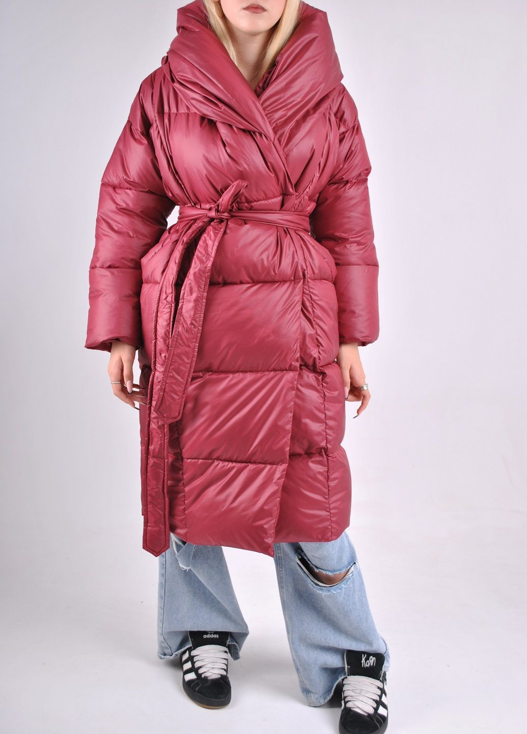 Вишневий зимній Пуховик аляска Glam Panic