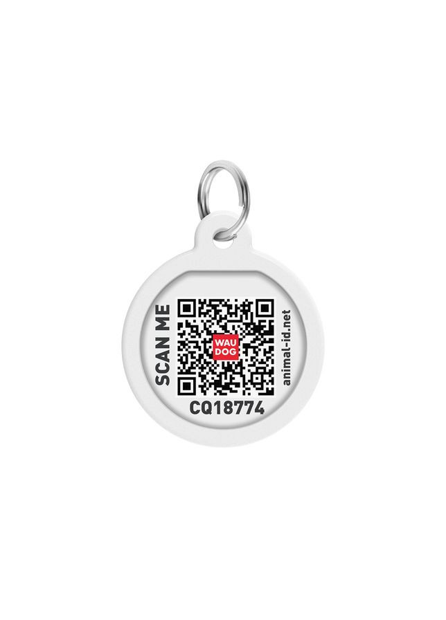 Адресник для собак и кошек металлический Smart ID с QR паспортом, рисунок "Знамя", круг, Д 25 мм WAUDOG (363199709)