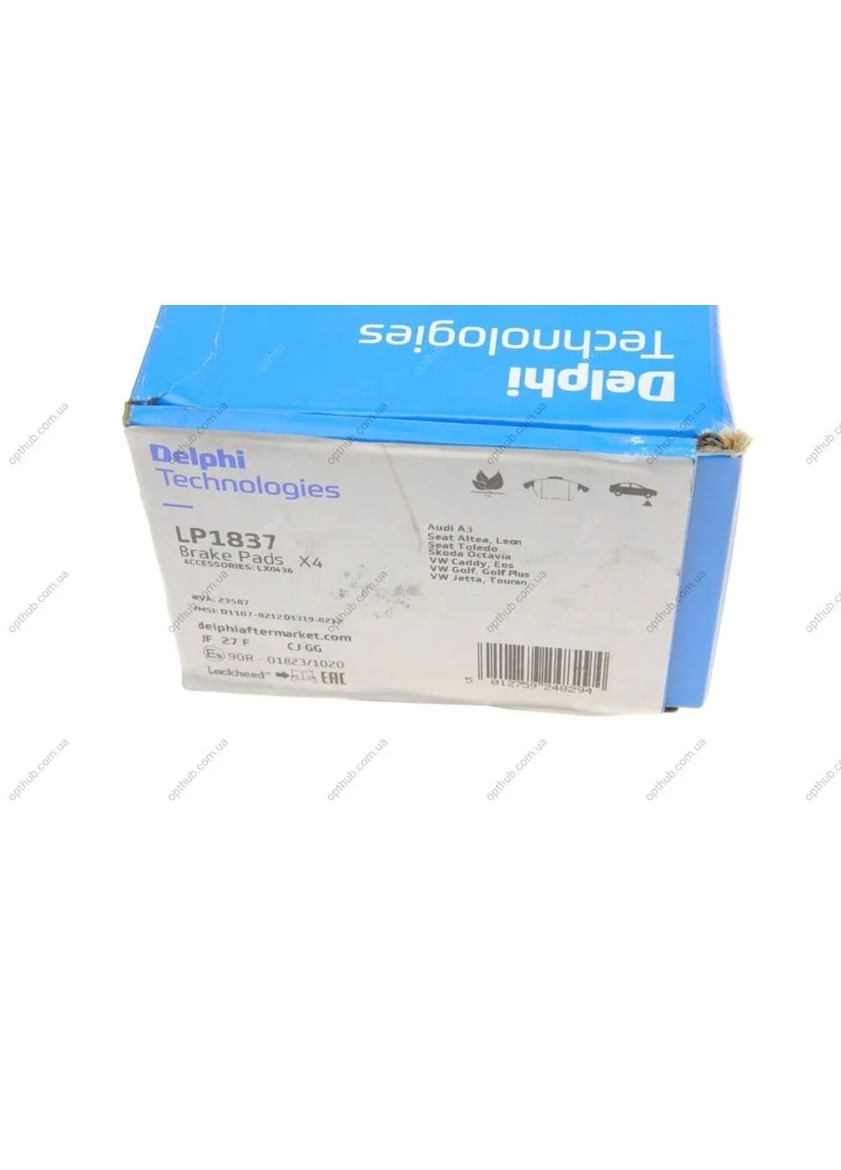 Колодки гальмівні (передні) VW Caddy/Golf/Passat/Skoda Fabia/Octavia 03- (с датч.) (Continental) LP1837 UA63 Delphi (332797350)
