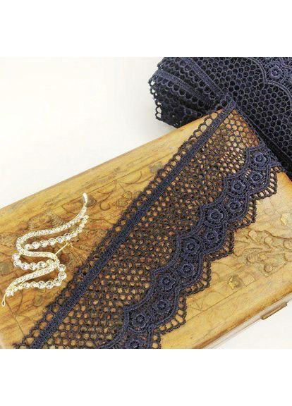 (1 метр) Мереживо макраме Sindtex 6 см колір - синій темний (18м-xr12073-1) Plus-plus (352746426)