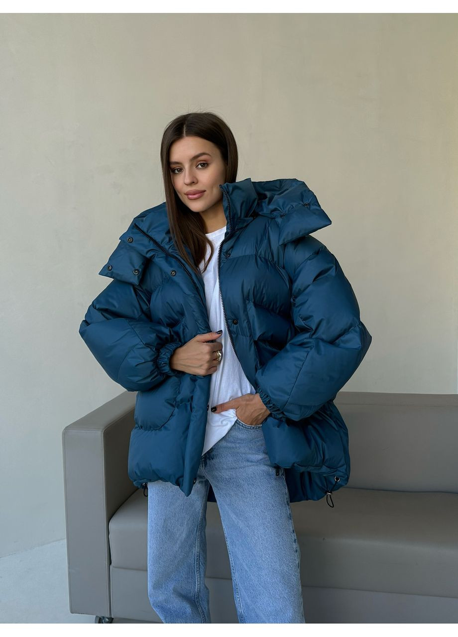 Синій зимній Пуховик No Brand