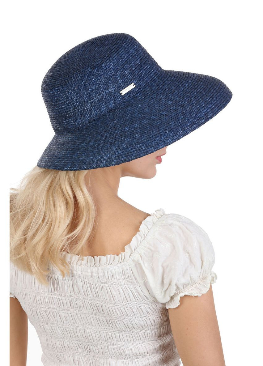 Капелюх солом'яний синій з опущеними полями (SC46462) Seeberger (295671624)