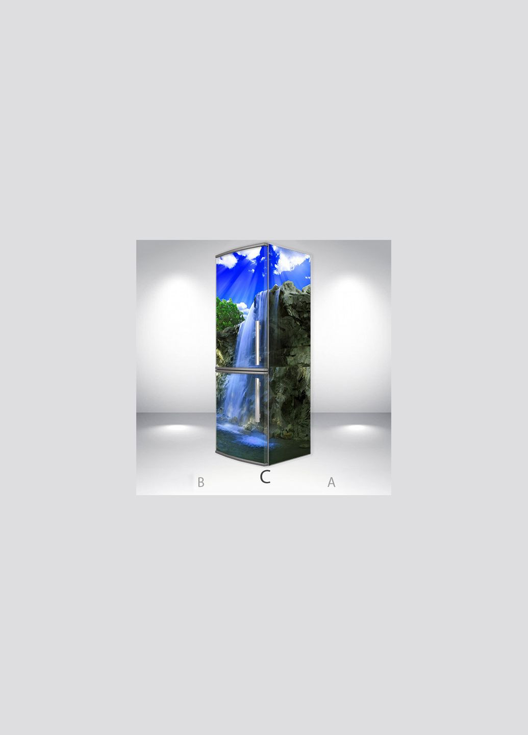 Самофиксирующаяся наклейка на холодильник магнитная, 200 х 60 см, Лицевая+Правая(C) (holMM2_wf00199 ПриродаС) Декоинт (278290077)