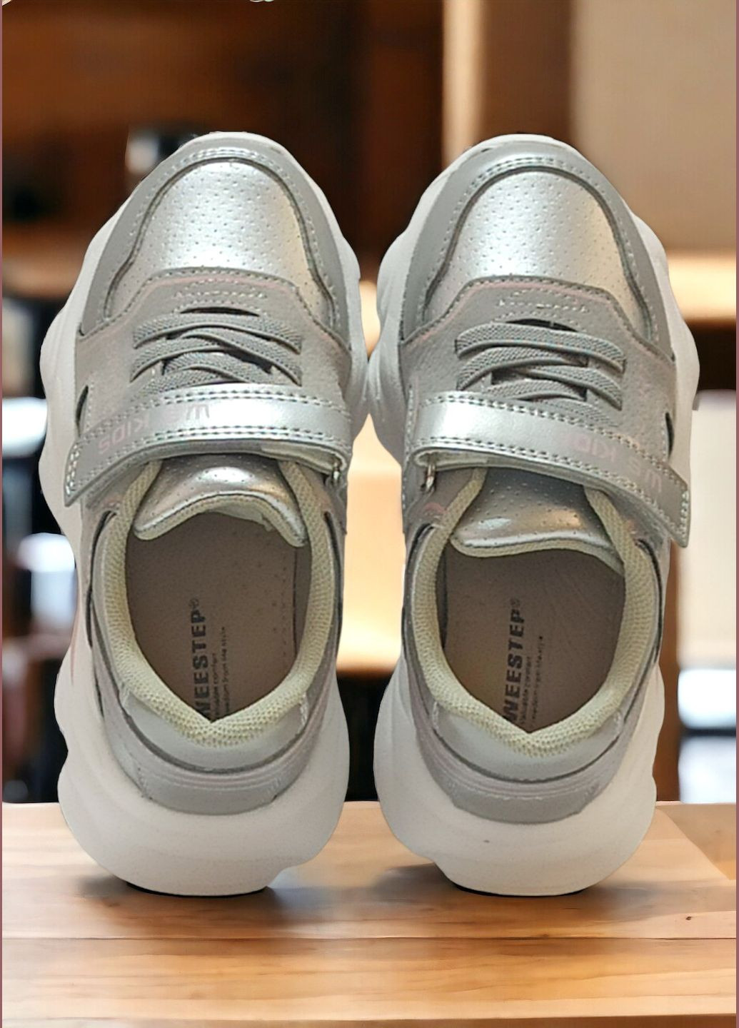Срібні всесезонні дитячі кросівки для дівчинки 3535 Weestep